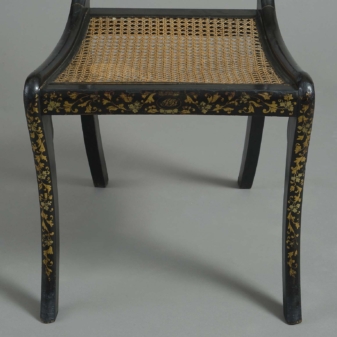 Ten regency lacquered chairs