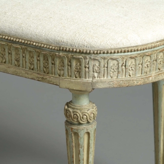 Late 18th century louis xvi period painted long stool