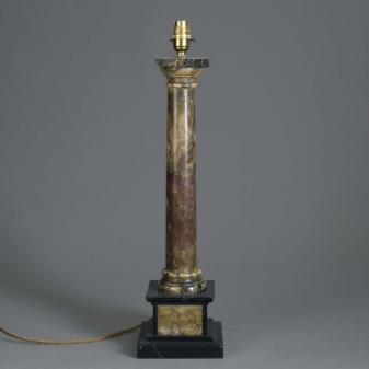 Antique marble column lamp