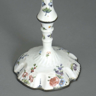 Pair of enamel candlesticks