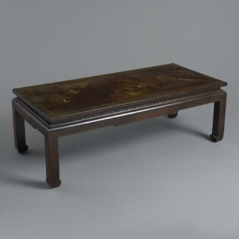 19th century aubergine lacquer low table