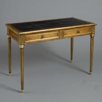 19th century brass mounted mahogany writing table