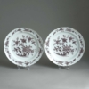 Pair of antique manganese delftware chargers