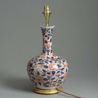 Antique imari porcelain vase lamp
