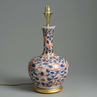 19th century imari porcelain vase lamp