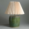 19th century green glazed pottery jar lamp 1 Korean jar lamp