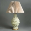 Tall creamware pottery artichoke lamp 2 Creamware artichoke lamp