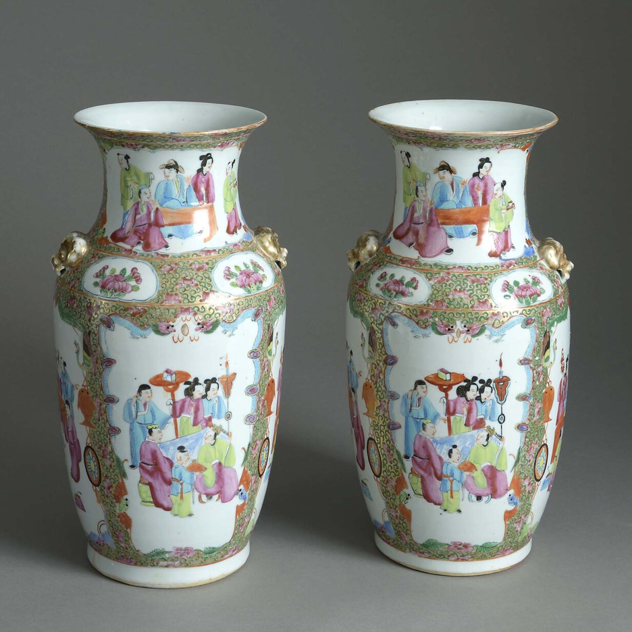 Pair of famille rose vases