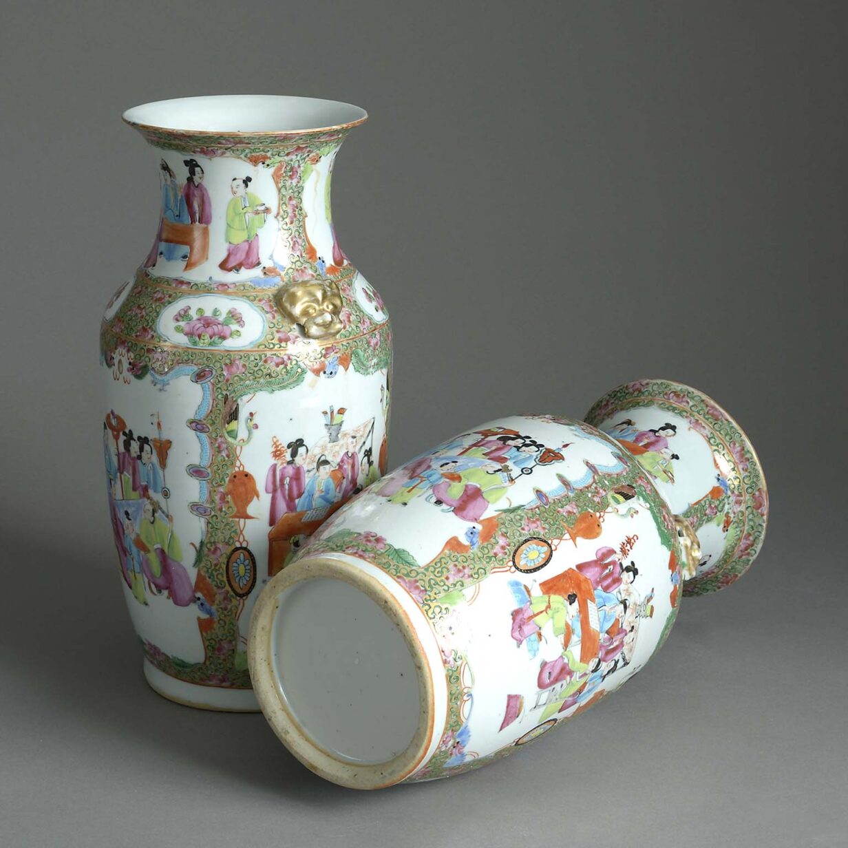 Pair of famille rose vases