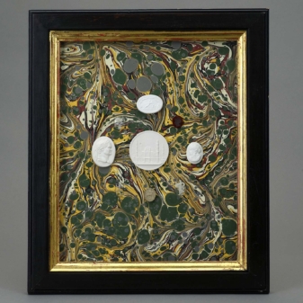 Pair of framed groups of intaglios 3 Pair of intaglio pictures