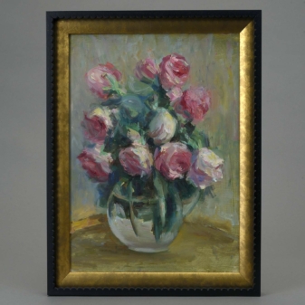 Home 5 Peonies in a vase - still life oil