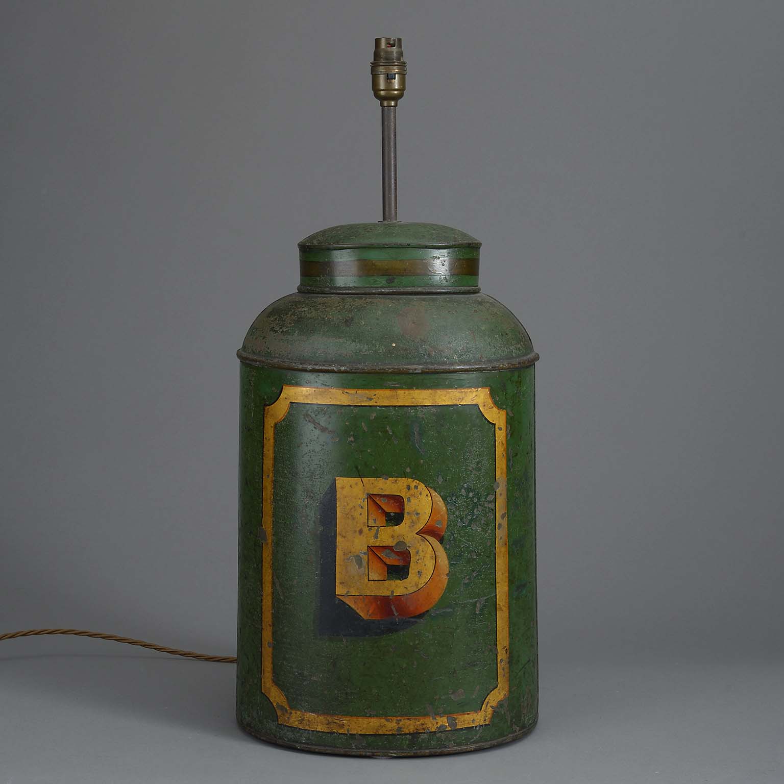 Tole tea canister lamp Tole tea canister lamp