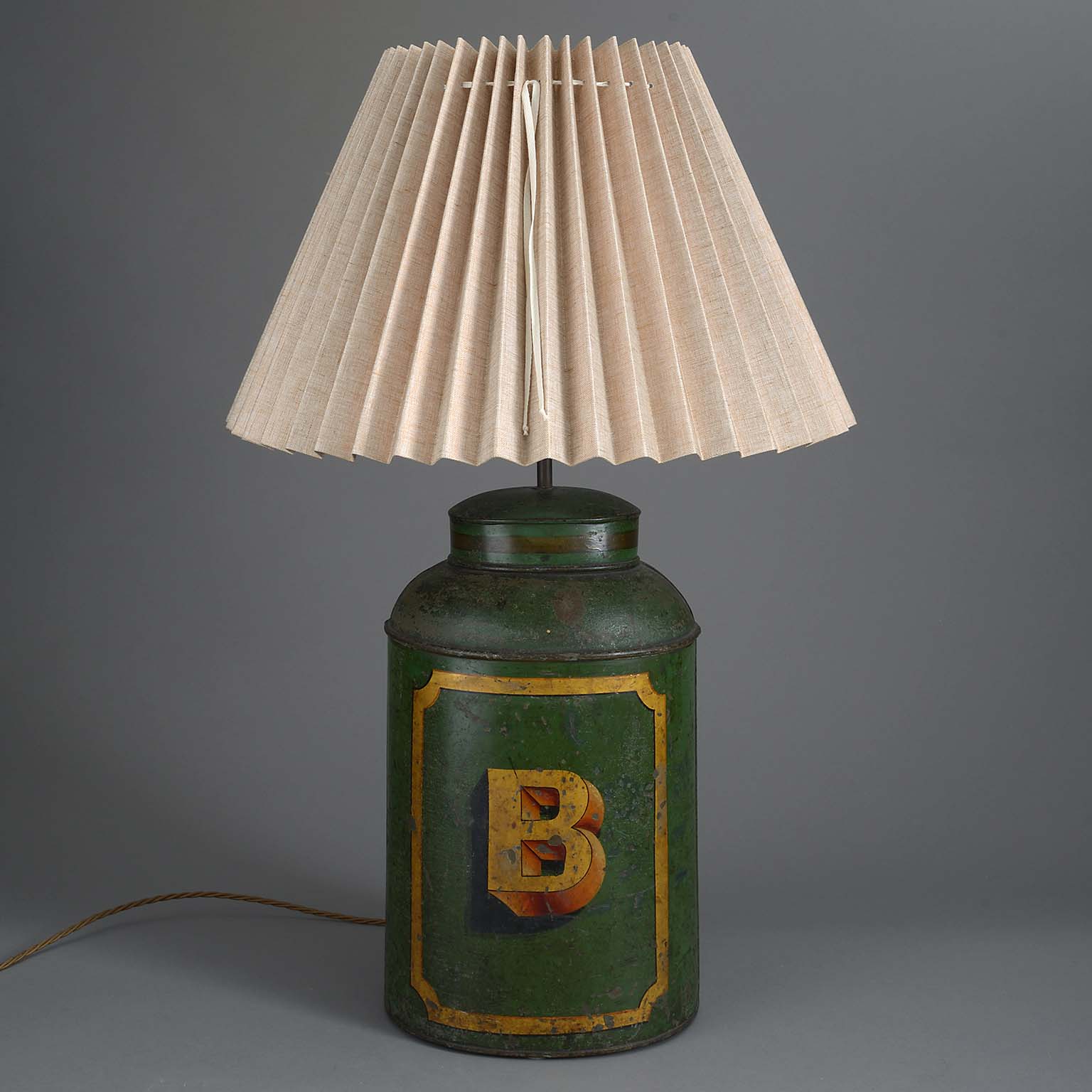 Tole tea canister lamp Tole tea canister lamp