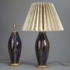 Pair of flambé glazed pottery vase lamps 2 Pair of flambe pottery lamps