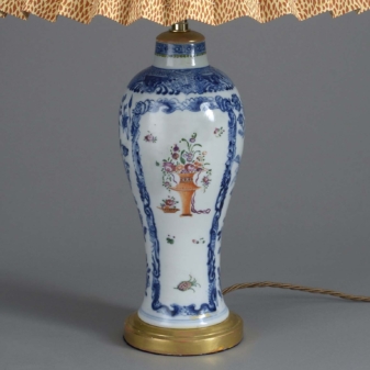 18th century qianlong period famille rose vase lamp 2 Famille rose vase lamp