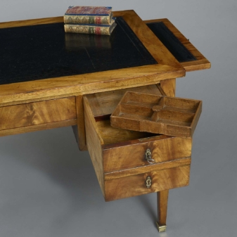 A late 18th century directoire mahogany bureau plat 3 A late 18th century directoire mahogany bureau plat