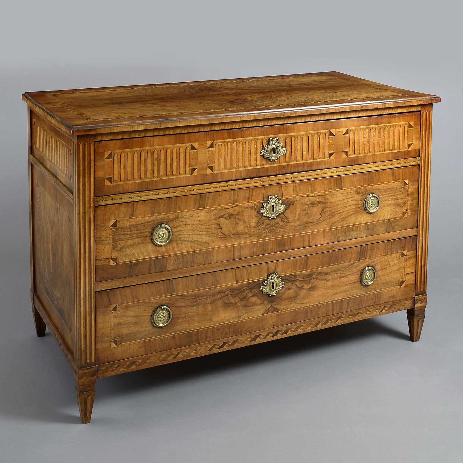 North italian inlaid commode North italian inlaid commode