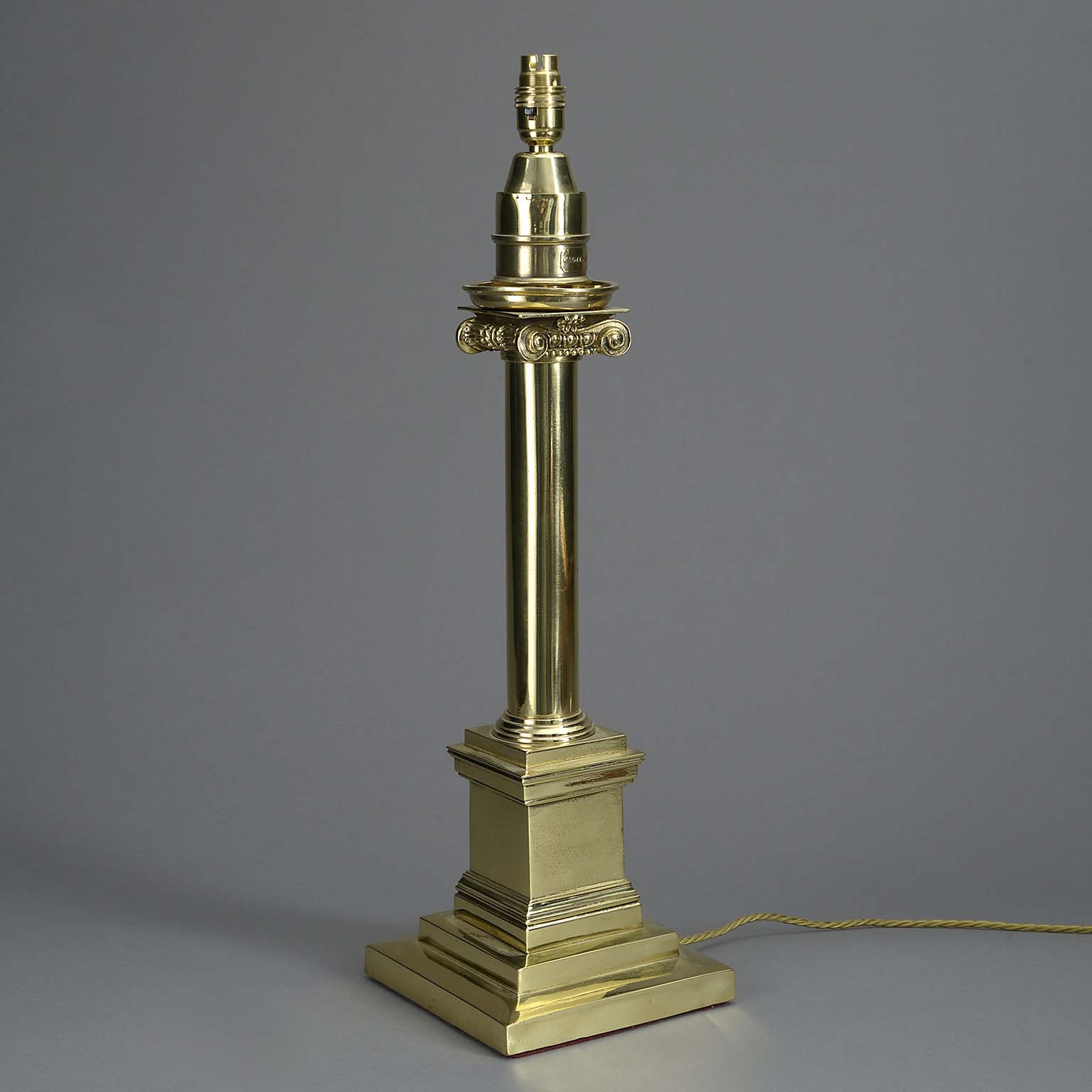 4027-179 Tall 19th century brass ionic column lamp