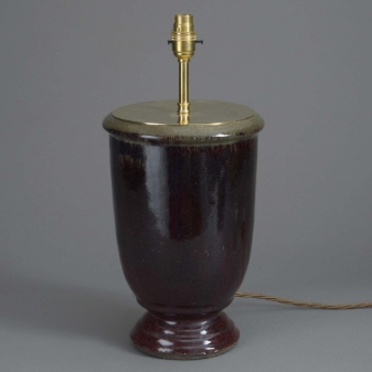 Purple glazed vase lamp