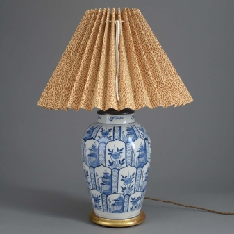 Antique Blue and White Delft Vase Lamp