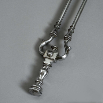 Set of late 18th century george iii period steel fire tools 4 Georgian steel fire irons