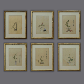 Six japanese still life paintings