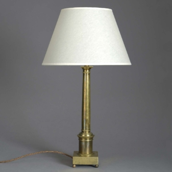 Antique brass column lamp