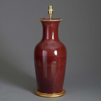 Antique sang de boeuf vase lamp