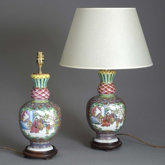 Pair of antique vase lamps