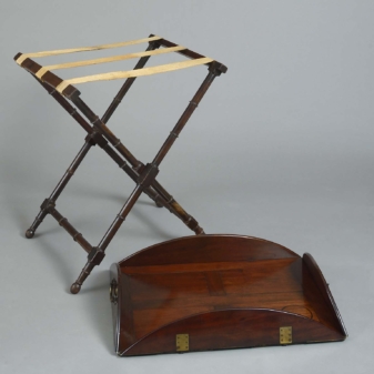 Late 18th century george iii period mahogany butler's tray on stand
