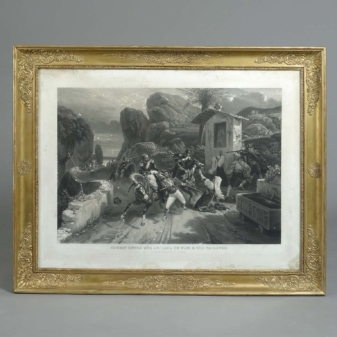 Antique Engraving of The Pope's Dragoons