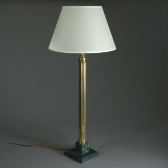 Edwardian brass column lamp