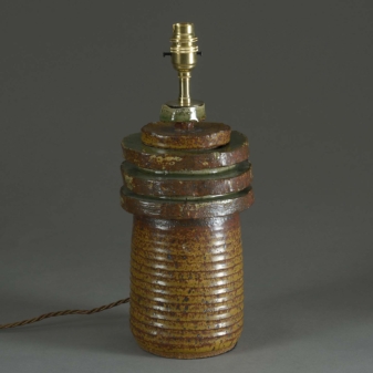 Mid-century studio pottery vase lamp