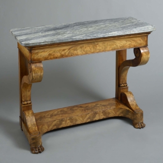 Pair of antique charles x period mahogany console tables