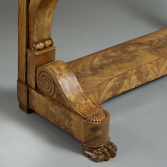 Fine pair of early 19th century charles x period mahogany console tables