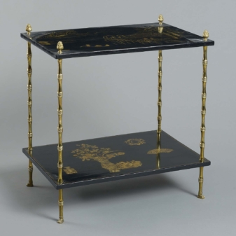 Lacquer two tier table