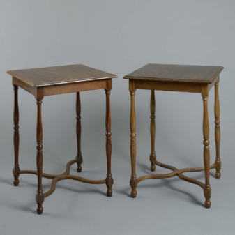 Pair of walnut end tables