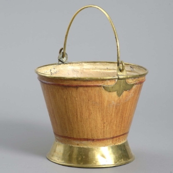 Pair of 19th century tole & brass buckets
