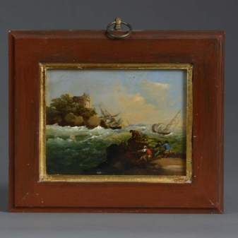Pair of small antique landscape oils