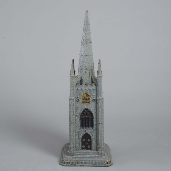 Antique corkwork church tower