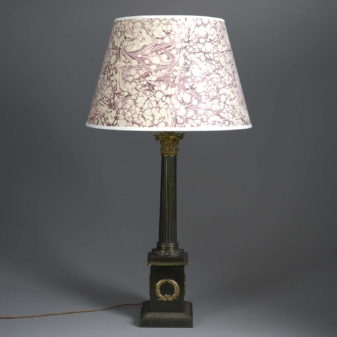 Empire bronze column lamp