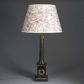 Empire bronze column lamp