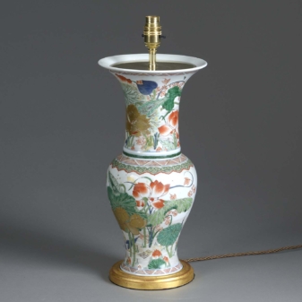 Famille verte vase lamp