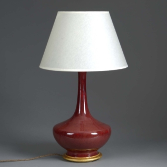 Antique sang de boeuf vase lamp